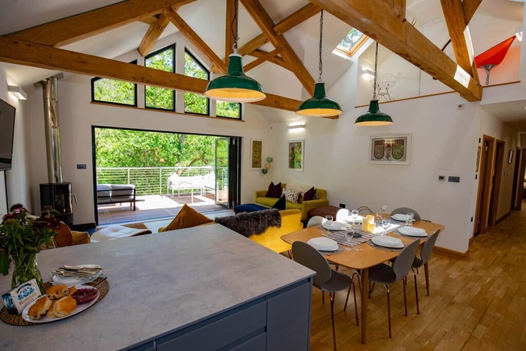 Breakfast bar and utility area open plan kitchen 1